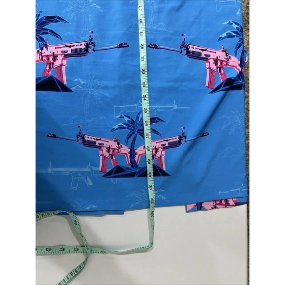 Retro Rifle Size 3XL The Palm Casual Button Down Shirt Graphic Tropical Patriot - Picture 5 of 6